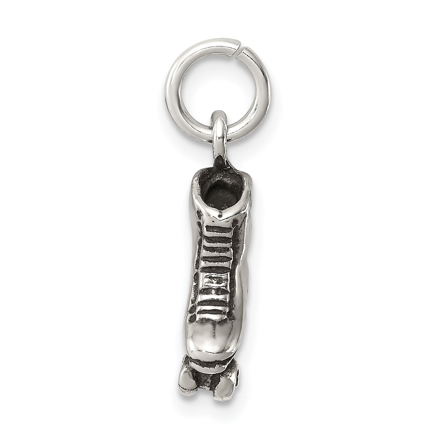 Sterling Silver 925 Antique Roller-skate Charm with 3D Solid Design Secondary image