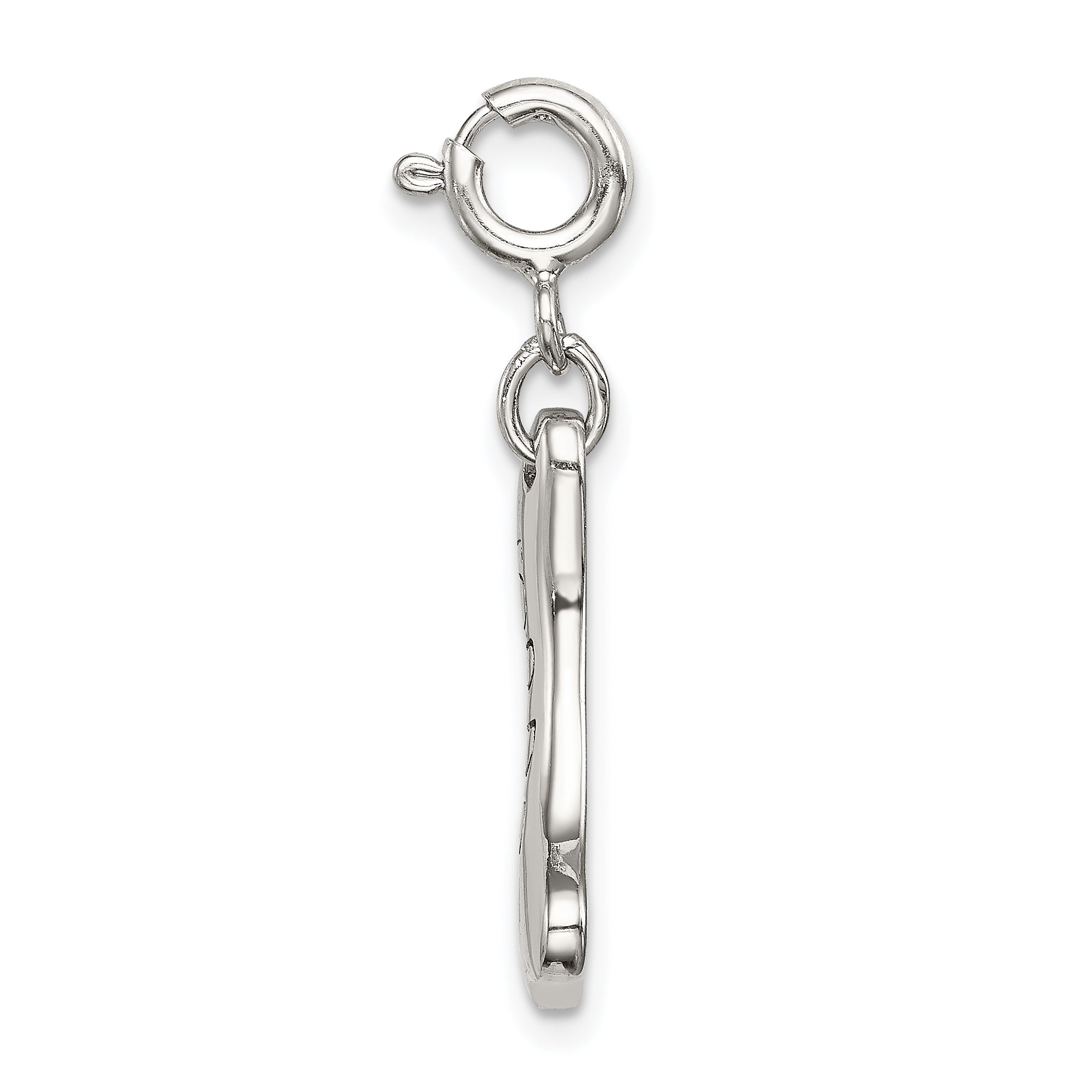 Sterling Silver CZ Dog Bone Charm Rhodium-Plated Elegant Pendant Secondary image
