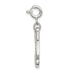 Sterling Silver CZ Dog Bone Charm Rhodium-Plated Elegant Pendant