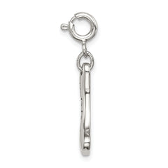 Sterling Silver CZ Dog Bone Charm Rhodium-Plated Elegant Pendant
