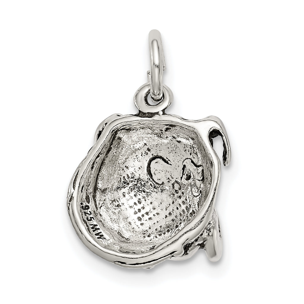 Sterling Silver 925 Bull Dog Charm for Men's Vintage Jewelry