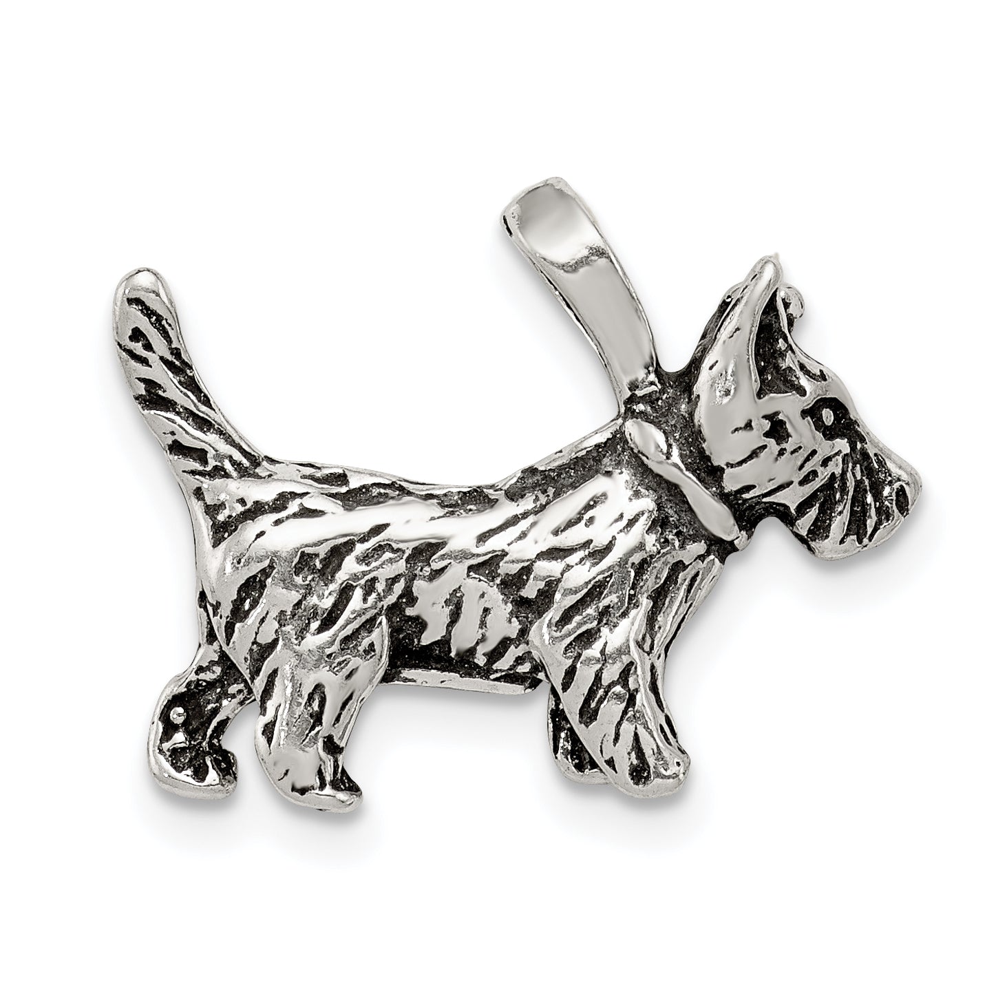 Sterling Silver Antiqued Dog Charm Main image