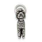 Sterling Silver 925 Poodle Charm with Antiqued Finish  Vintage Inspired