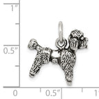 Sterling Silver 925 Poodle Charm with Antiqued Finish  Vintage Inspired