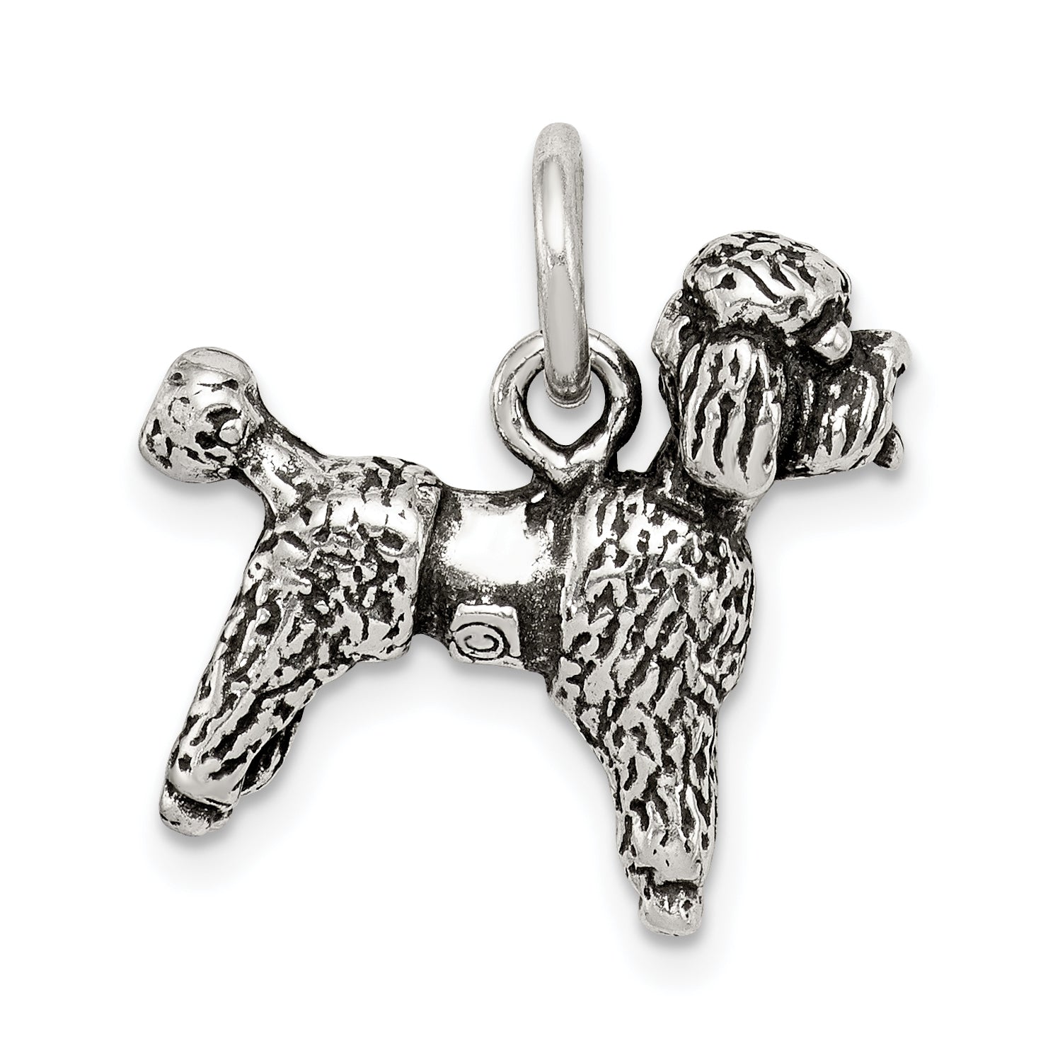 Sterling Silver Antiqued Poodle Charm Main image