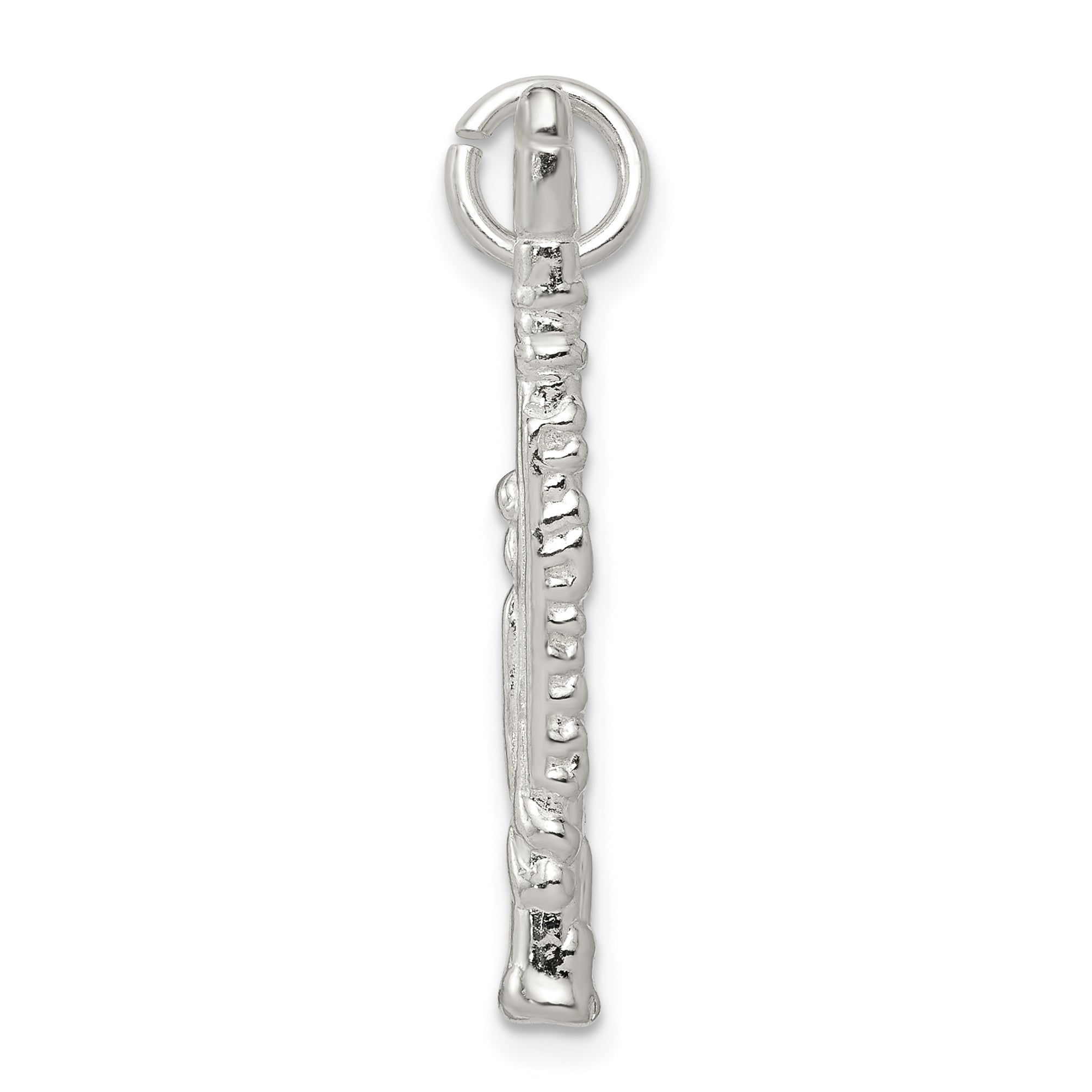 Sophia Jewelers 925 Sterling Silver 3D Flute Charm with Anti-Tarnish Finish Secondary image