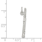 Sophia Jewelers 925 Sterling Silver 3D Flute Charm with Anti-Tarnish Finish
