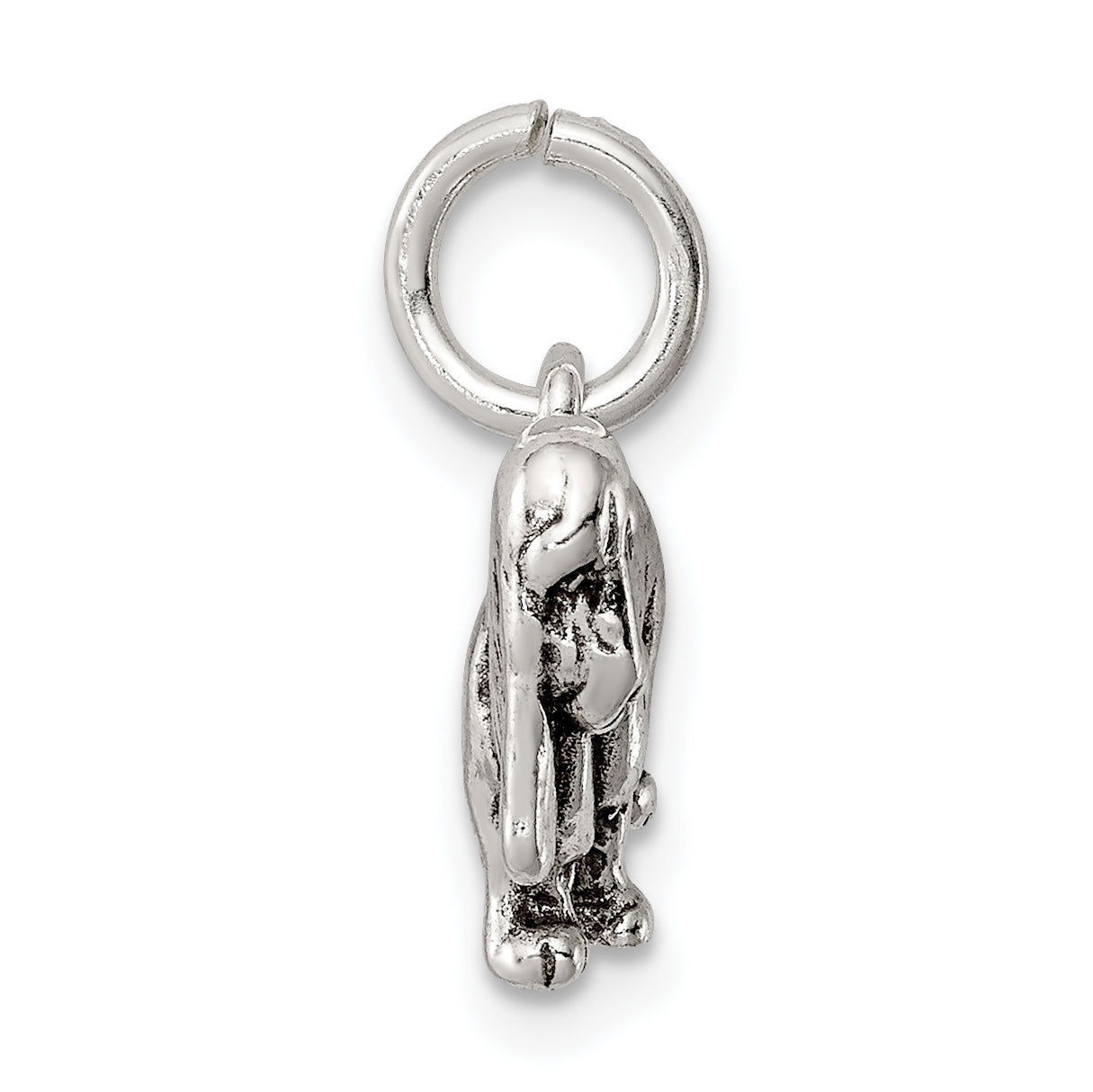 Sterling Silver 925 Basset Hound Charm Solid Casted Elegant Design