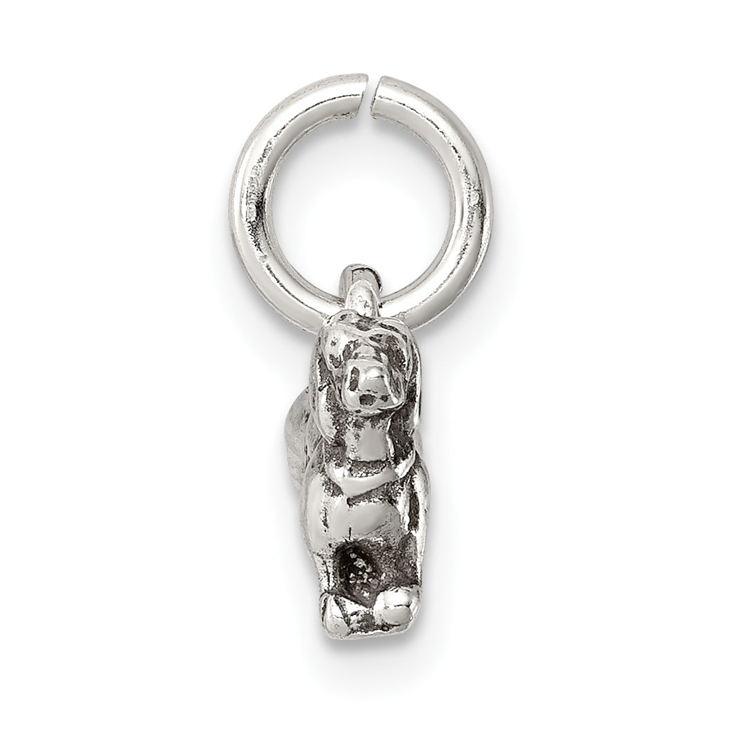 Sterling Silver 925 Antiqued Dog Charm Pendant by Sophia Jewelers Secondary image