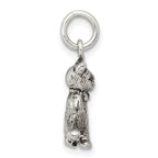 Sterling Silver 925 Cat Charm with Antique Finish Elegant Design