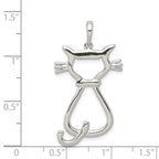 Sterling Silver Polished Cat Pendant