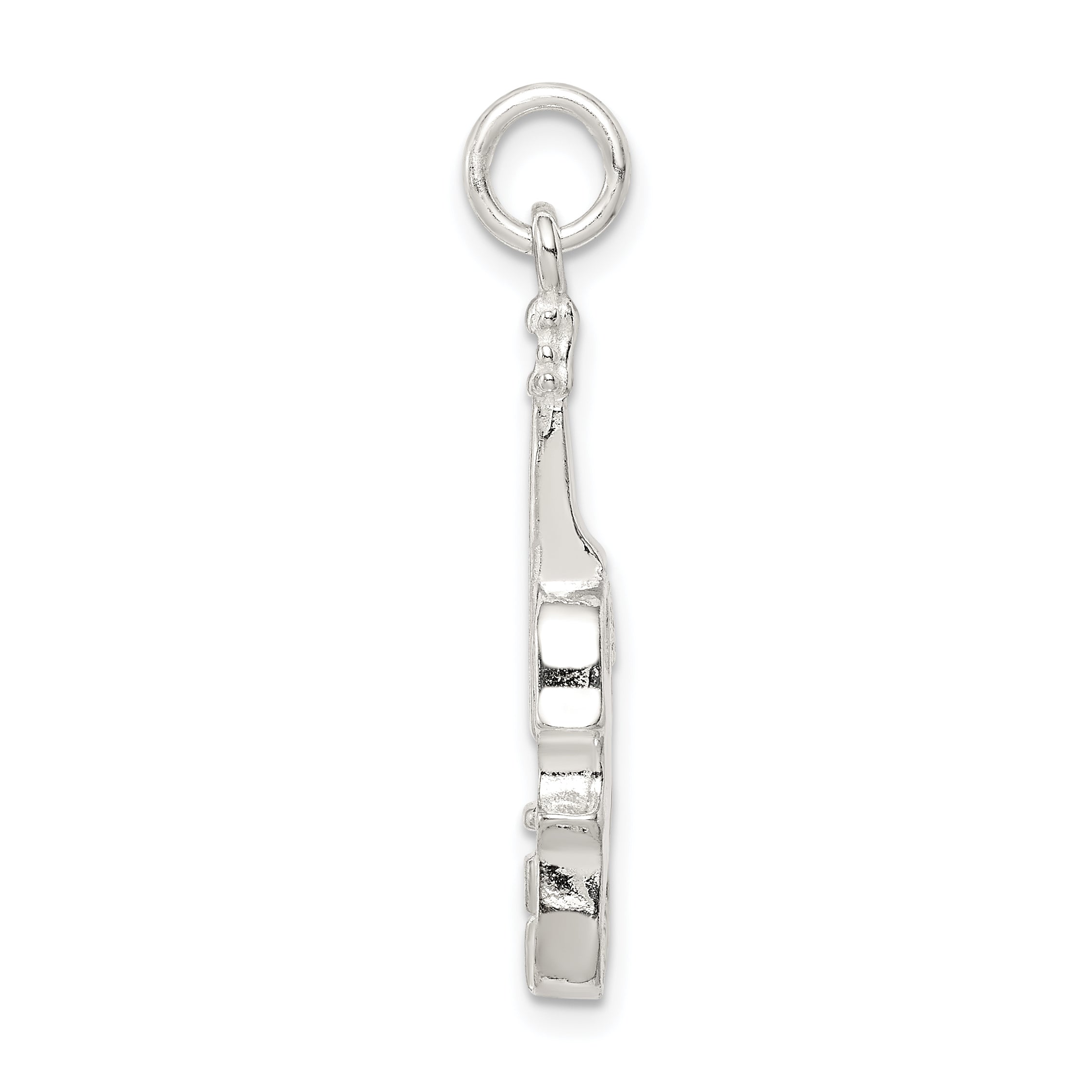 Sterling Silver 925 Violin Charm with Polished 3D Design Secondary image