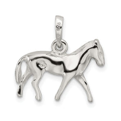 Sterling Silver Polished Horse Pendant