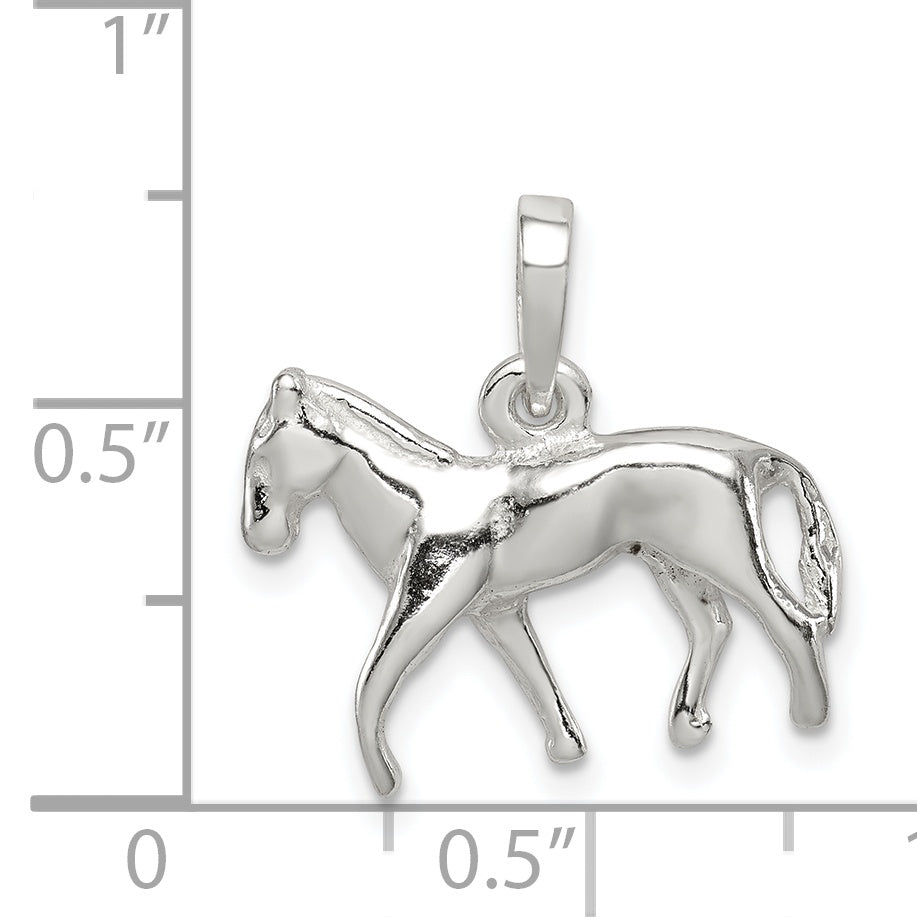 Sterling Silver Polished Horse Pendant