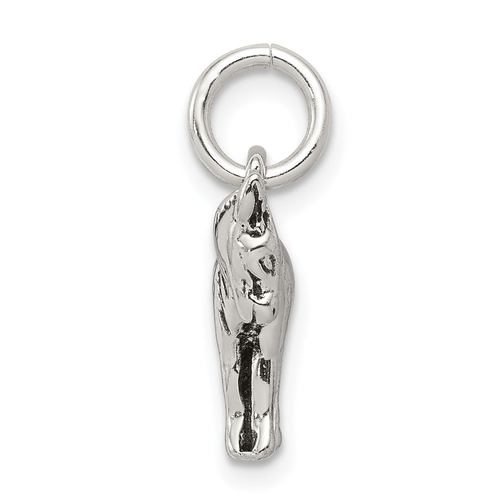 Sterling Silver 925 Antiqued Donkey Charm 3D Vintage Style