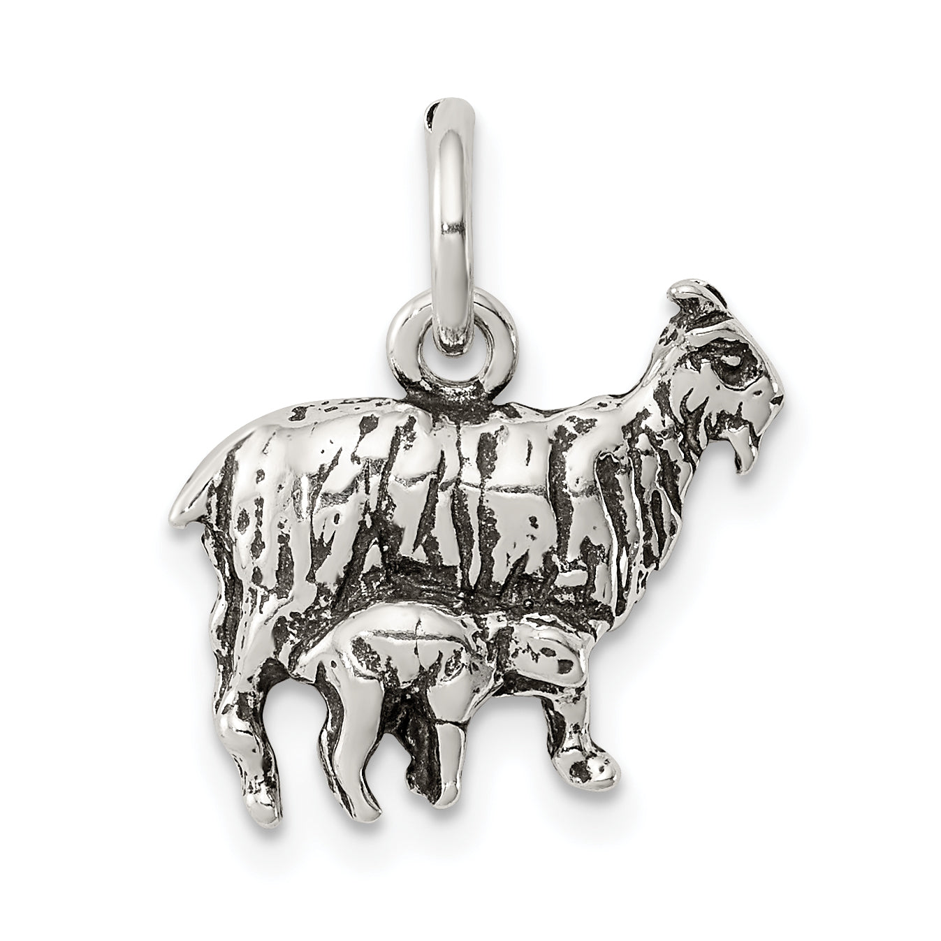 Sterling Silver Antiqued Goat Charm