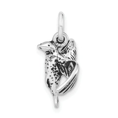 Sterling Silver 925 Polished Antiqued 3D Hummingbird Charm for Women