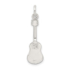 Sterling Silver 925 Guitar Charm with Polished Anti-Tarnish Finish