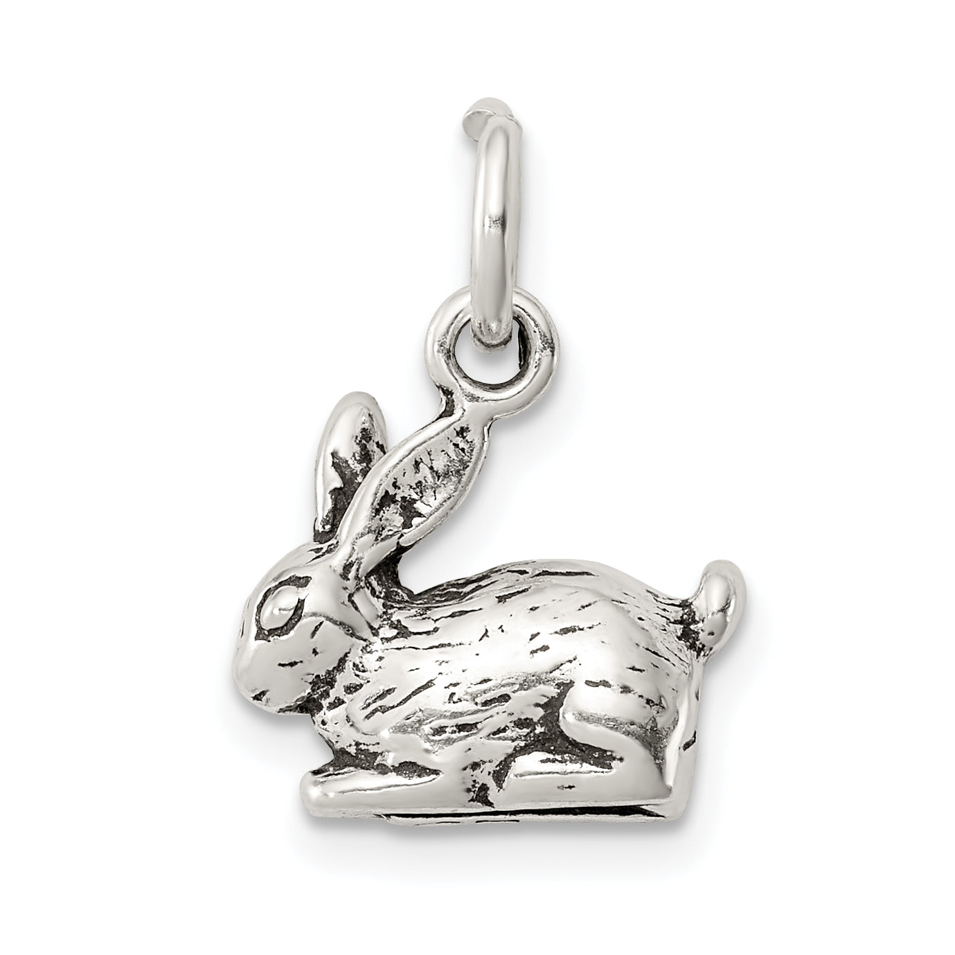 Sterling Silver Antiqued Rabbit Charm Main image