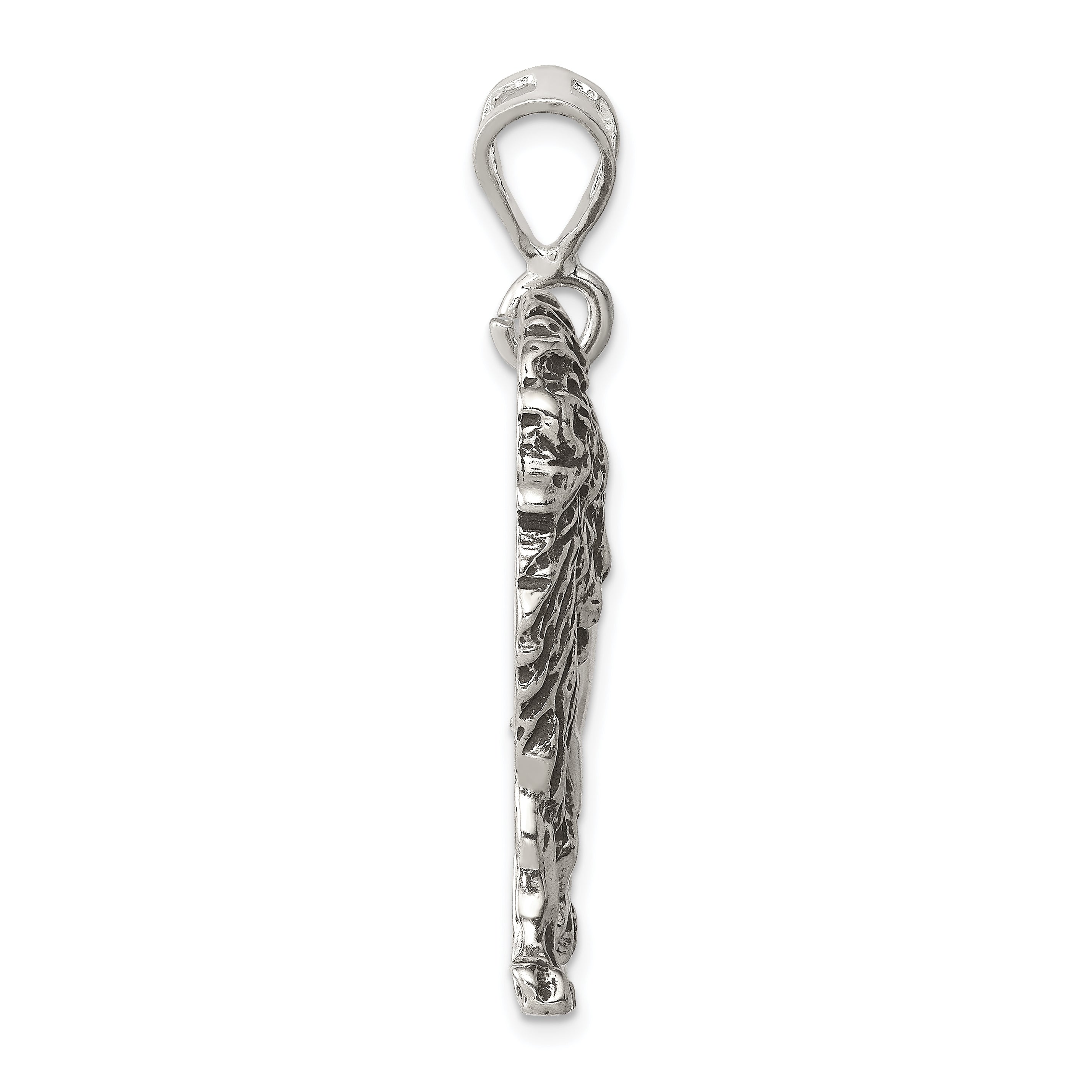 Sterling Silver 925 Men's Lion Charm Antique Finish by Sophia Jewelers