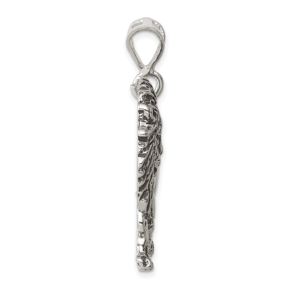 Sterling Silver 925 Men's Lion Charm Antique Finish by Sophia Jewelers