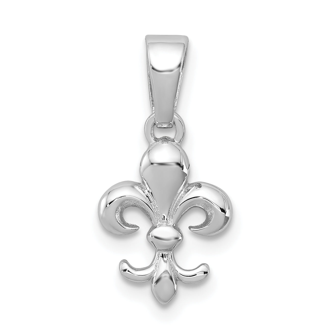 Sterling Silver Rhodium Plated Fleur de lis Pendant Main image