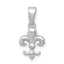 Sterling Silver Rhodium Plated Fleur de lis Pendant