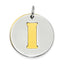Sterling Silver GP Initial I Double Plate Round Charm