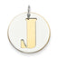 Sterling Silver GP Initial J Double Plate Round Charm