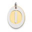 Sterling Silver GP Initial O Double Plate Oval Charm