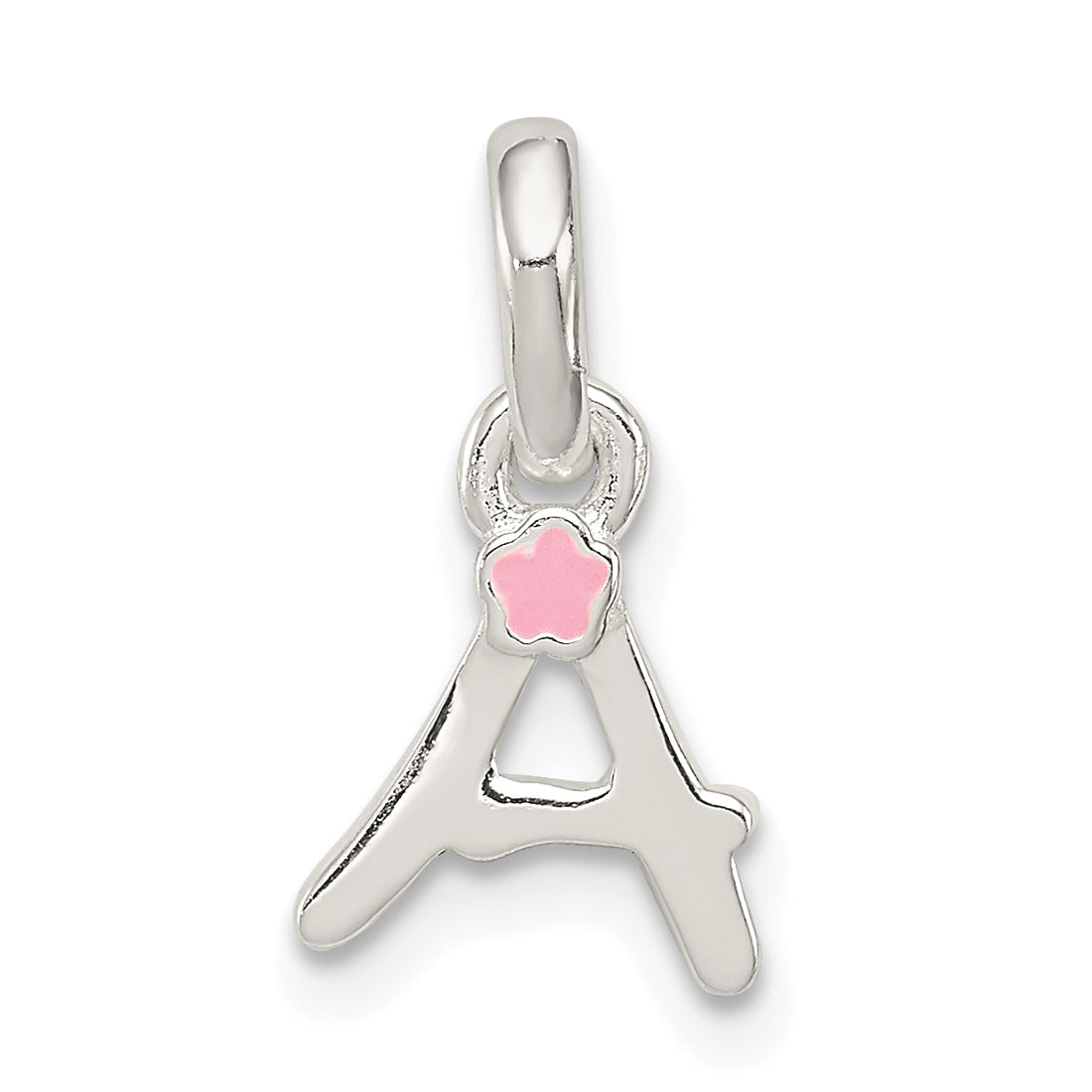 Sterling Silver Letter A with Enamel Pendant Main image