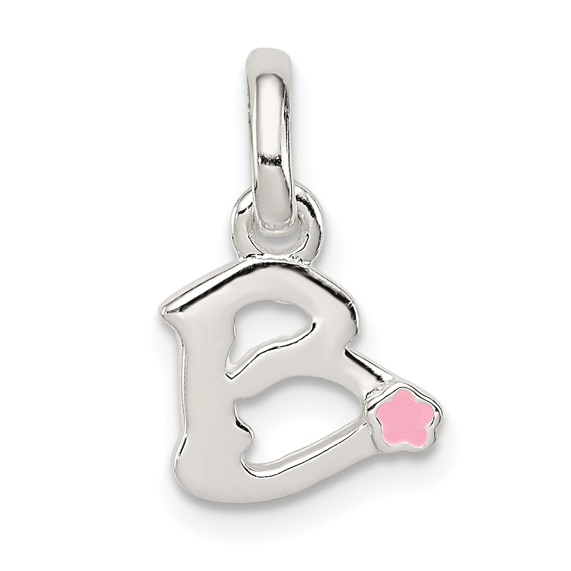 Sterling Silver Letter B with Enamel Pendant Main image