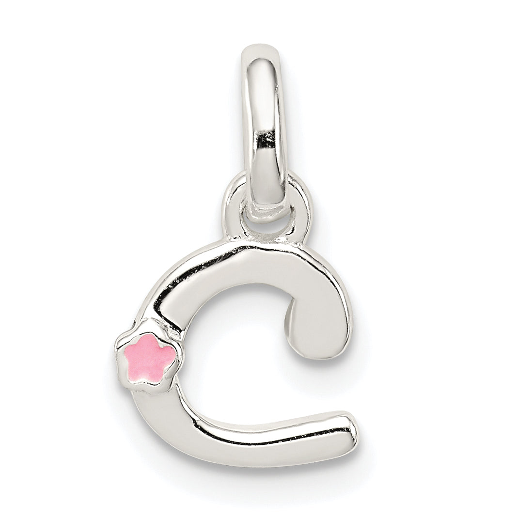 Sterling Silver Letter C with Enamel Pendant Main image