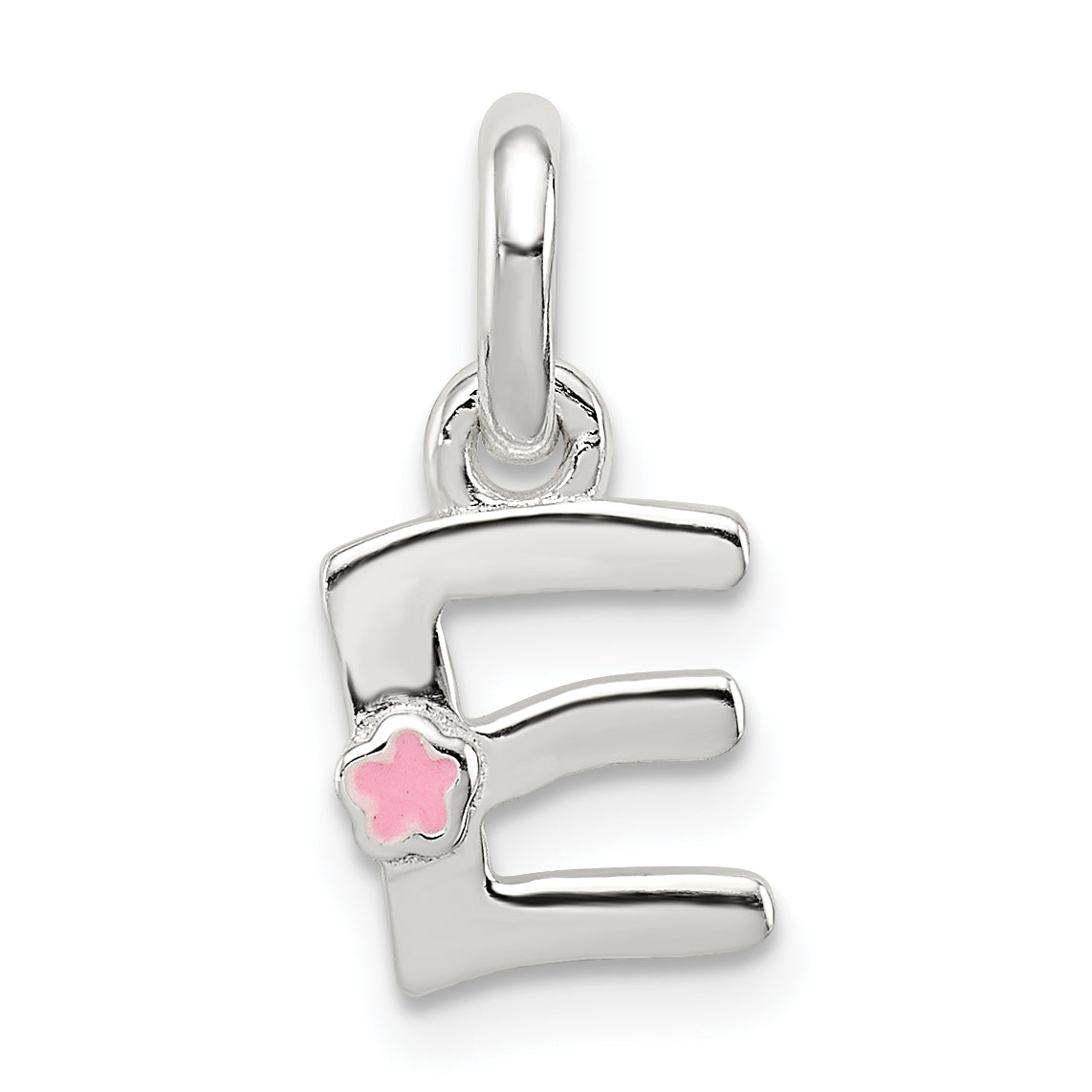 Sterling Silver Letter E with Enamel Pendant Main image