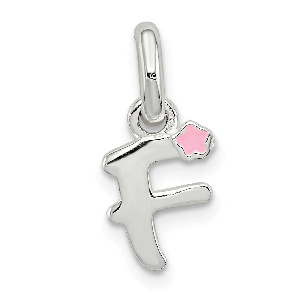 Sterling Silver Letter F with Enamel Pendant Main image