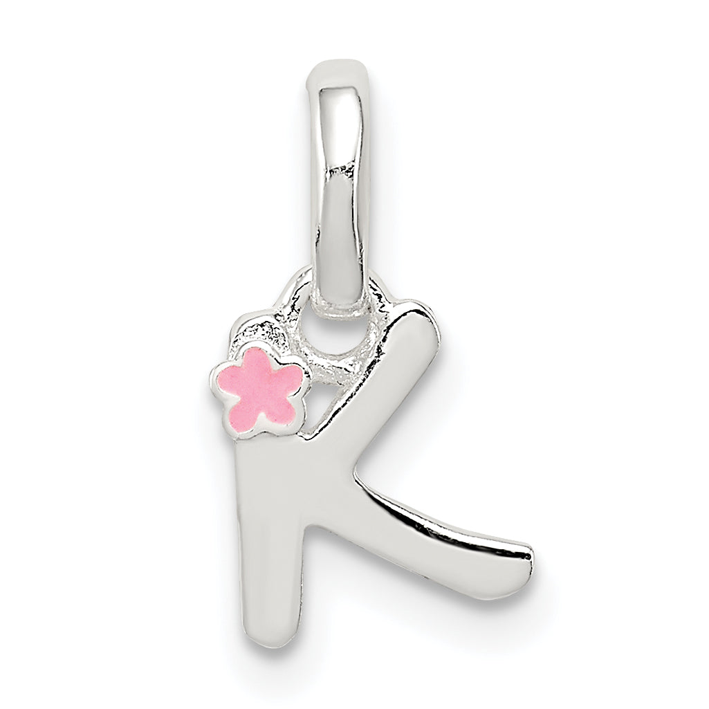 Sterling Silver Letter K with Enamel Pendant Main image