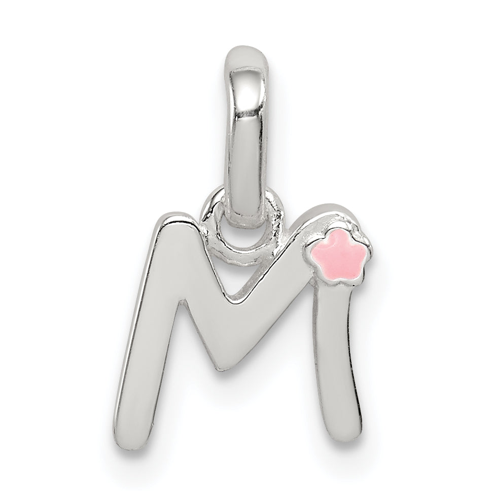 Sterling Silver Letter M with Enamel Pendant Main image