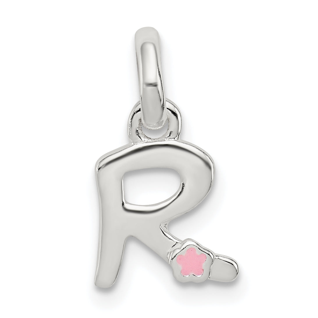 Sterling Silver Letter R with Enamel Pendant Main image