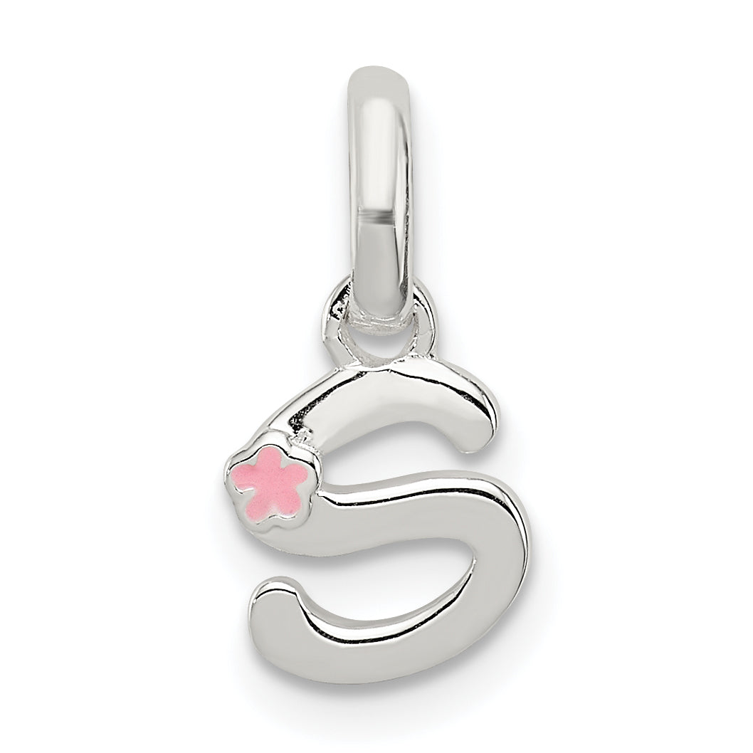 Sterling Silver Letter S with Enamel Pendant Main image