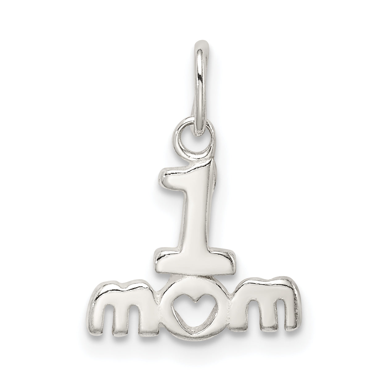 Sterling Silver Polished #1 MOM Charm Main image