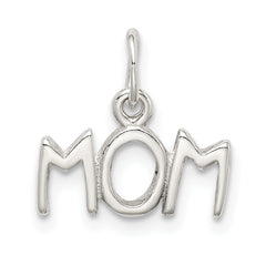 Sterling Silver Polished MOM Charm