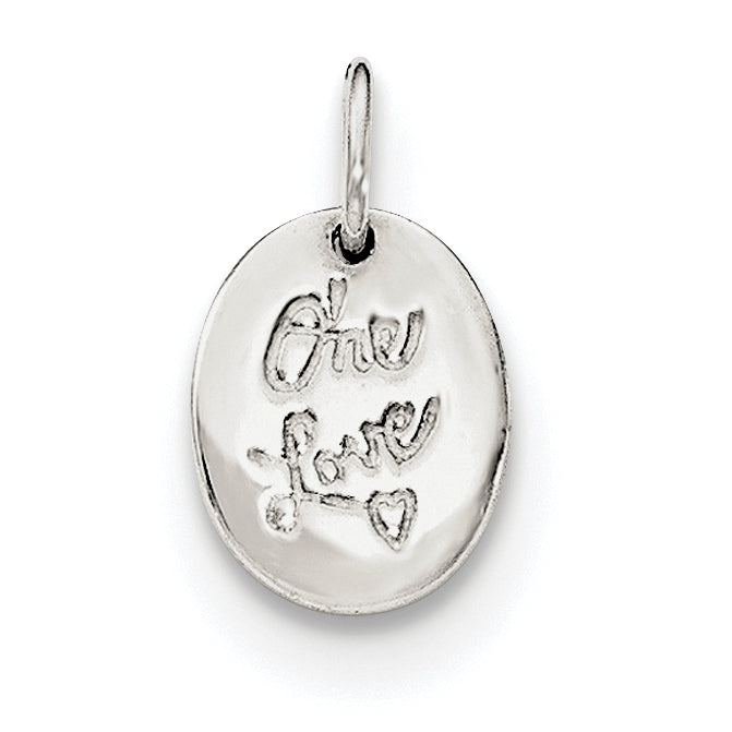 Sterling Silver Polished ONE LOVE Charm