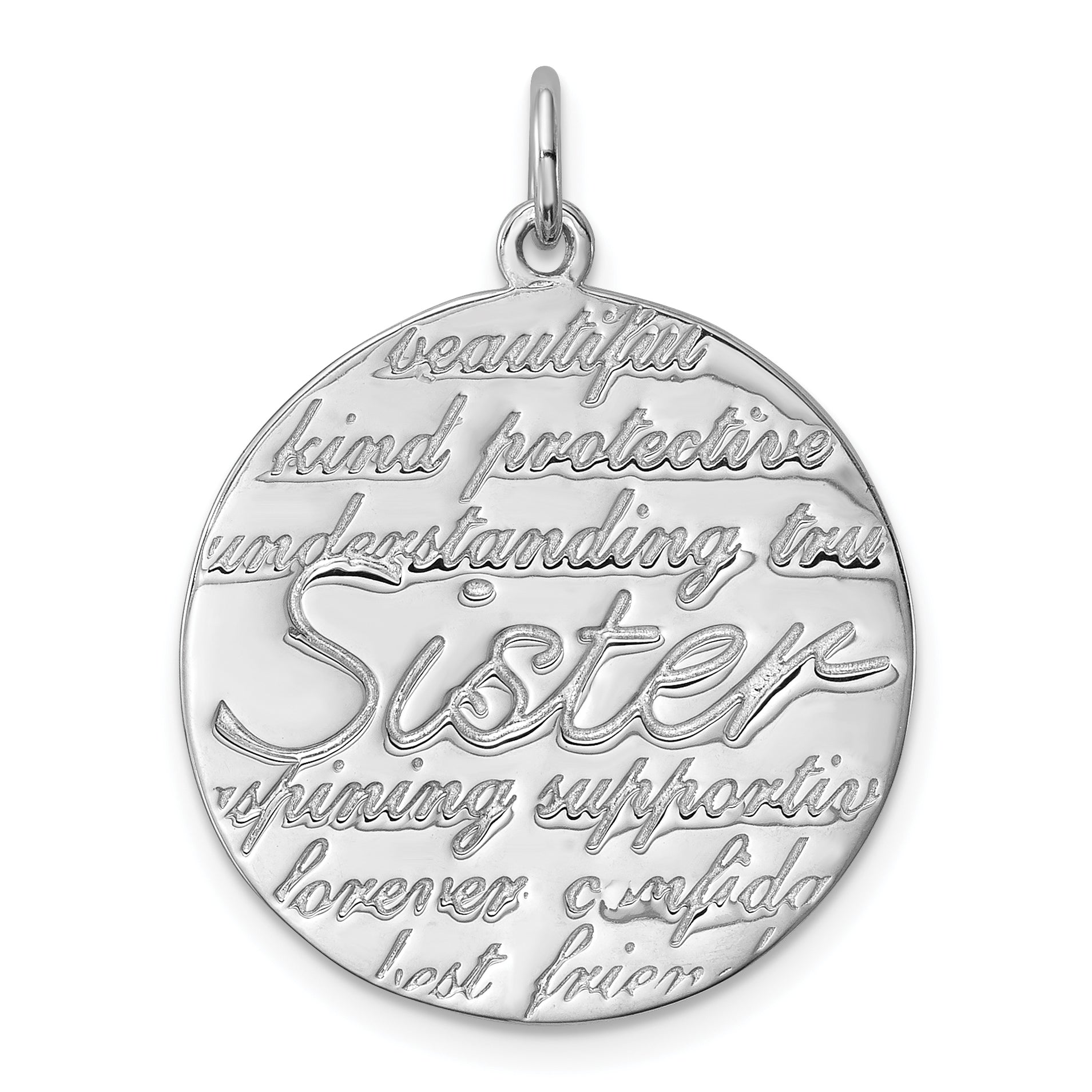 Sterling Silver Rhodium-plated Sister Pendant Main image