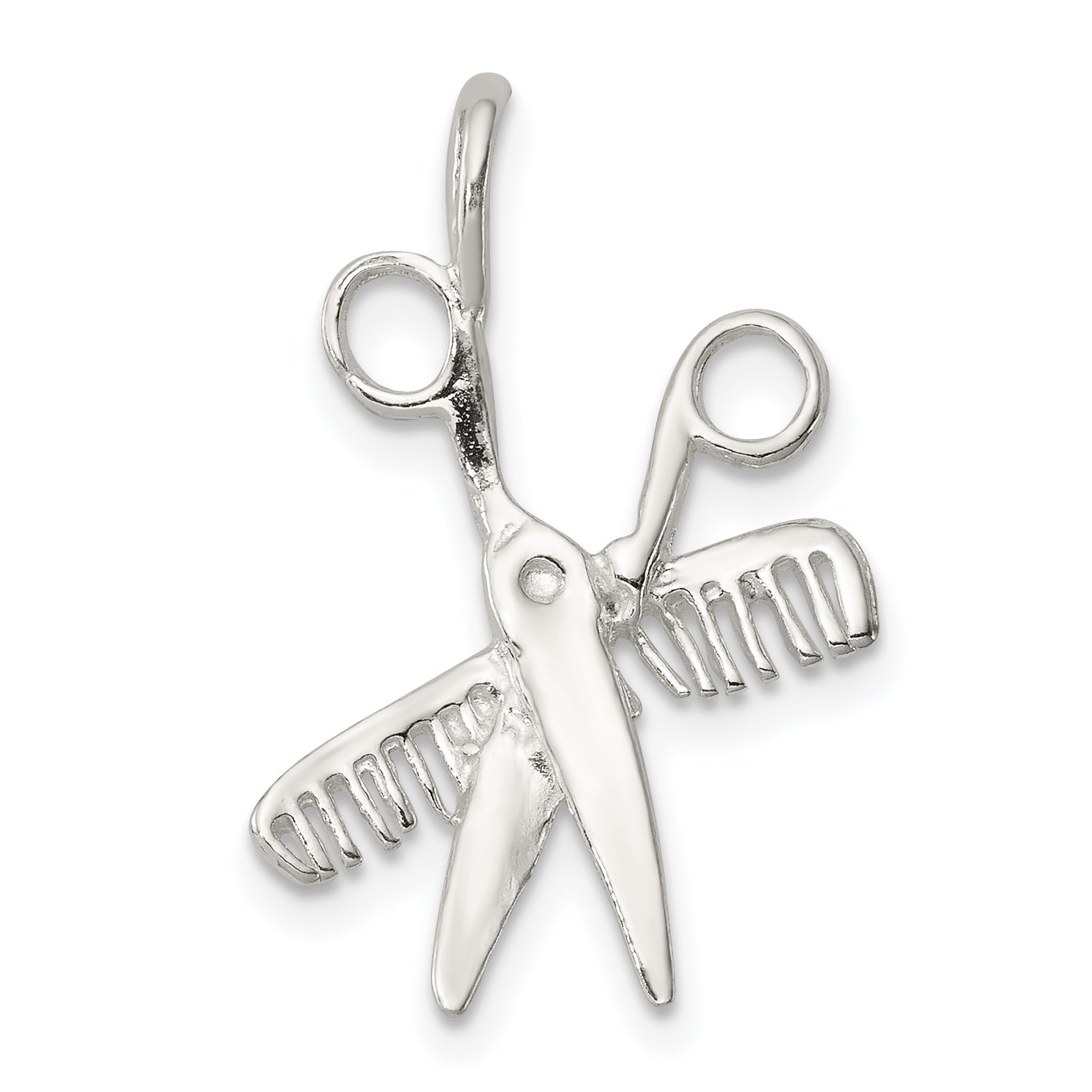 Sterling Silver Comb & Scissors Charm Main image