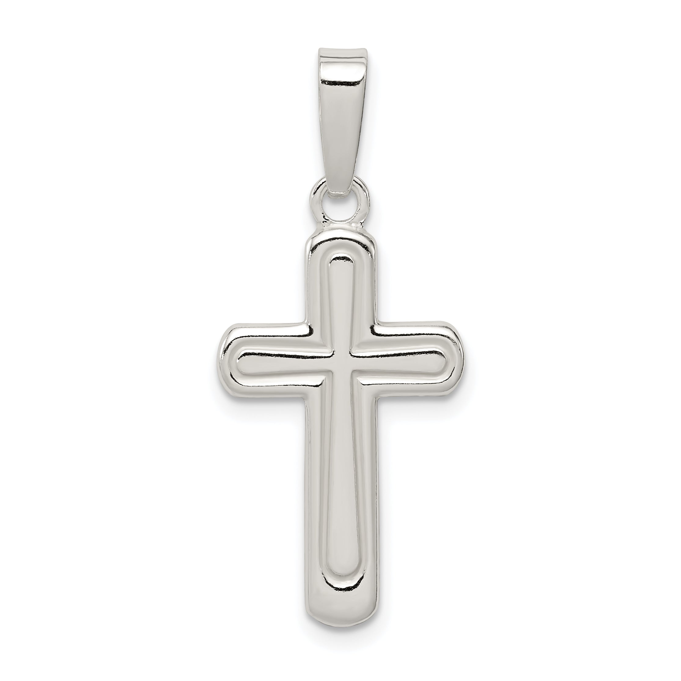 Sterling Silver Polished Cross Pendant Main image