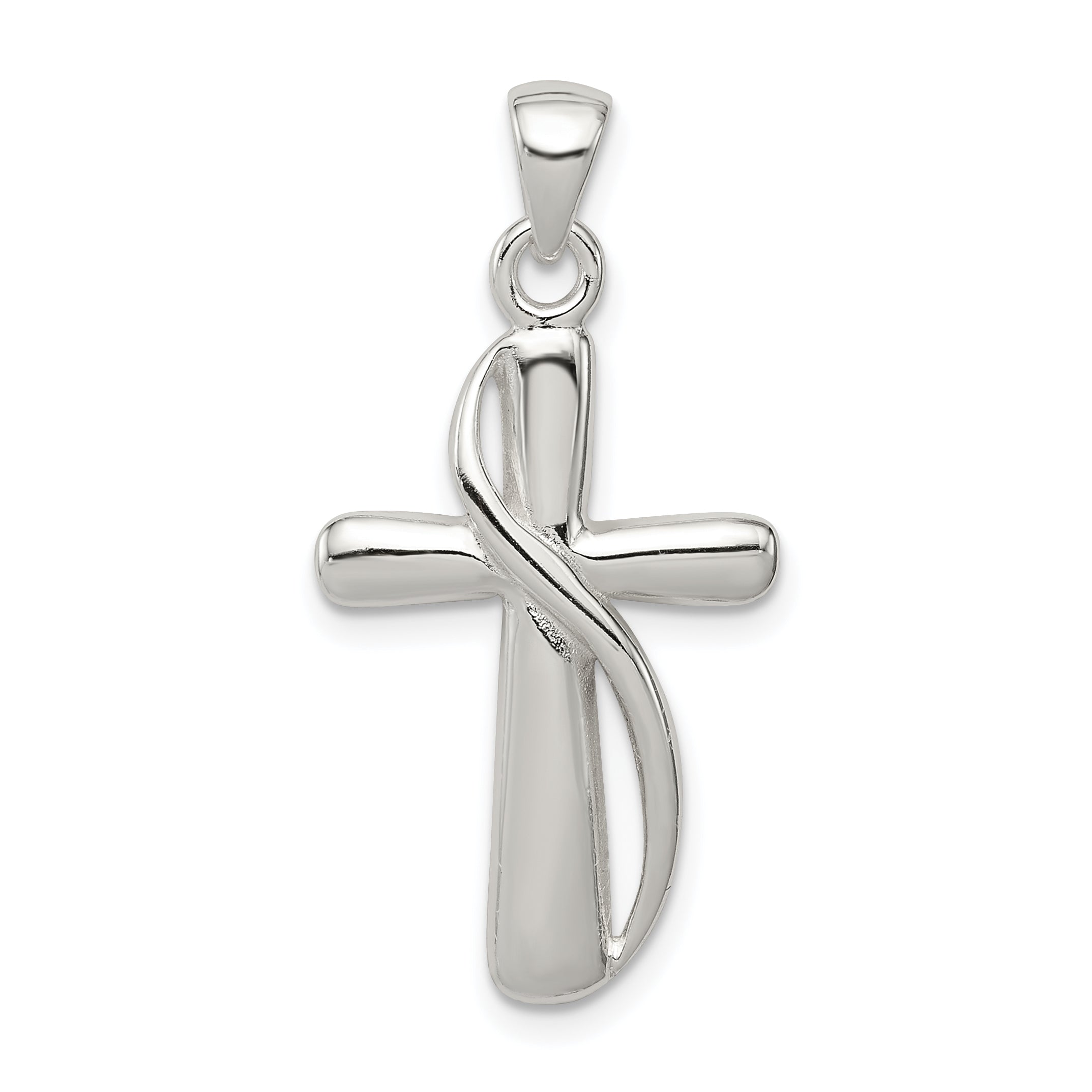 Sterling Silver Polished Cross Pendant Main image