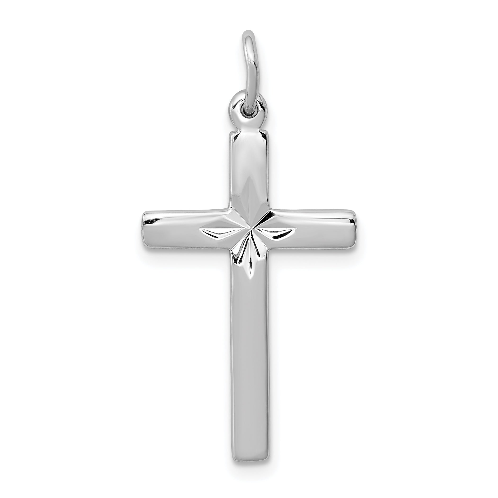 Sterling Silver Rhodium-plated Cross Pendant Main image