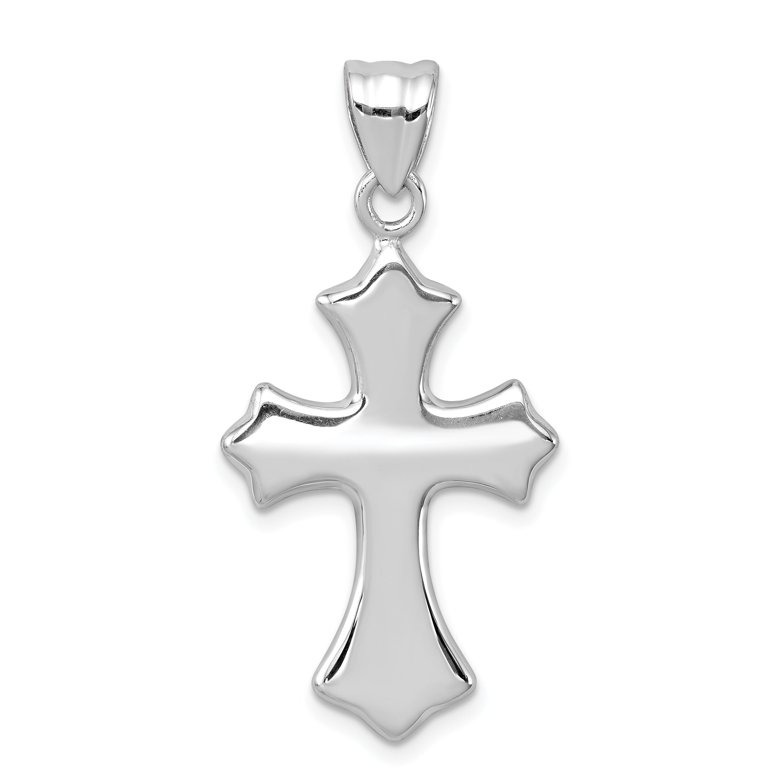 Sterling Silver Rhodium-plated Polished Cross Pendant Main image