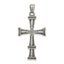 Sterling Silver Antiqued, Polished and Brushed Latin Cross Pendant