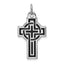 Sterling Silver & Black Rhodium Design Cross Pendant